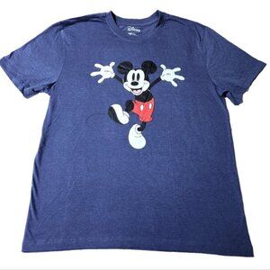 Disney Mickey Mouse T Shirt Unisex Large Short Sleeve Blue Cotton Polyester